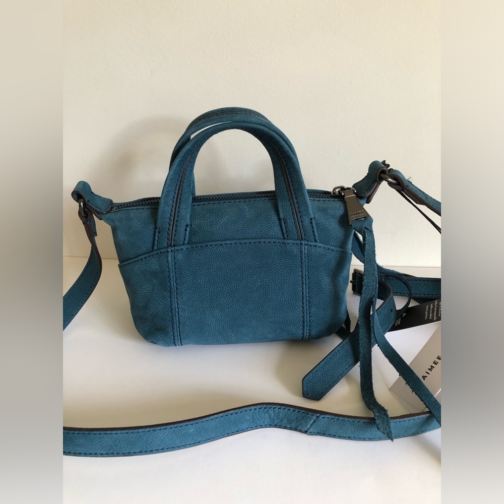 NEW Aimee Kestenberg Blaze Leather Mini Satchel Tidal Teal Crossbody - Picture 4 of 5